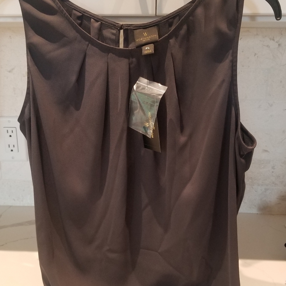 Iron grey sleeveless Worthington tank of Polyester